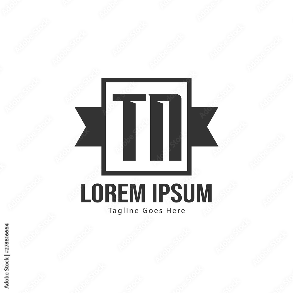 Initial TN logo template with modern frame. Minimalist TN letter logo vector illustration