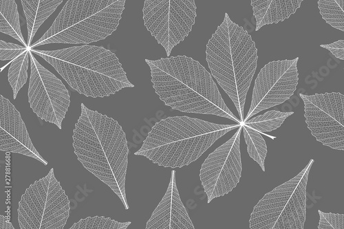 Seamless pattern with chestnut leaves. Vector illustration.