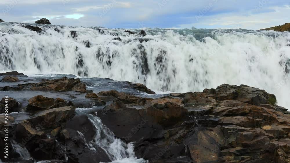 Beautiful famous Gullfoss waterfall, Iceland, Europe. 4K Beautiful famous Gullfoss waterfall, Iceland, Europe. 4K