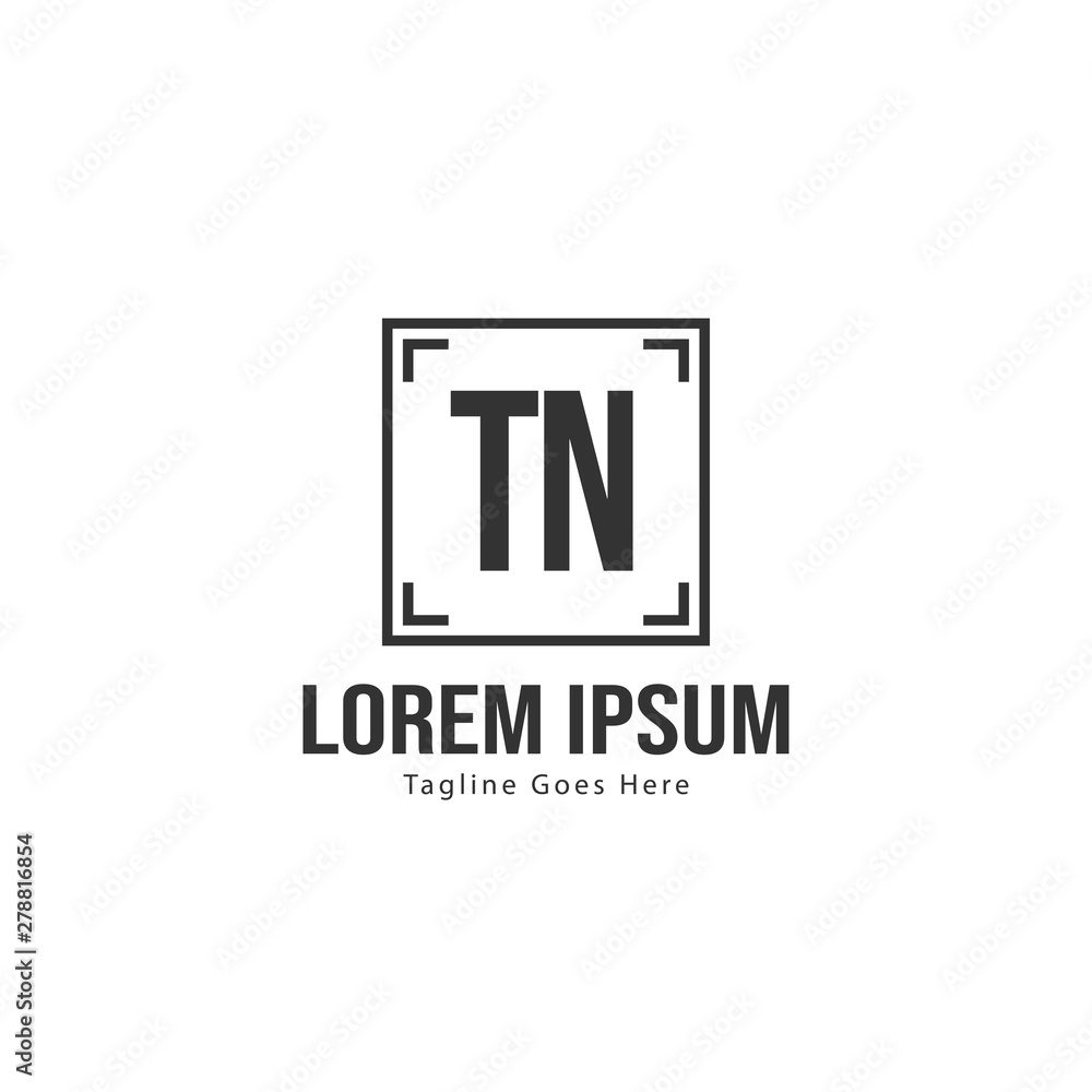 Initial TN logo template with modern frame. Minimalist TN letter logo vector illustration Initial TN logo template with modern frame. Minimalist TN letter logo vector illustration