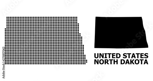 Dot Mosaic Map of North Dakota State