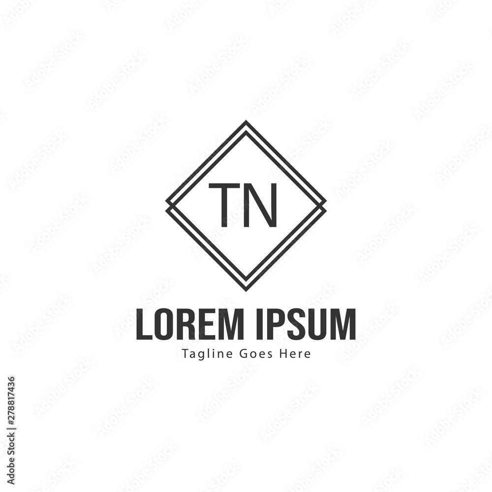 Initial TN logo template with modern frame. Minimalist TN letter logo vector illustration Initial TN logo template with modern frame. Minimalist TN letter logo vector illustration
