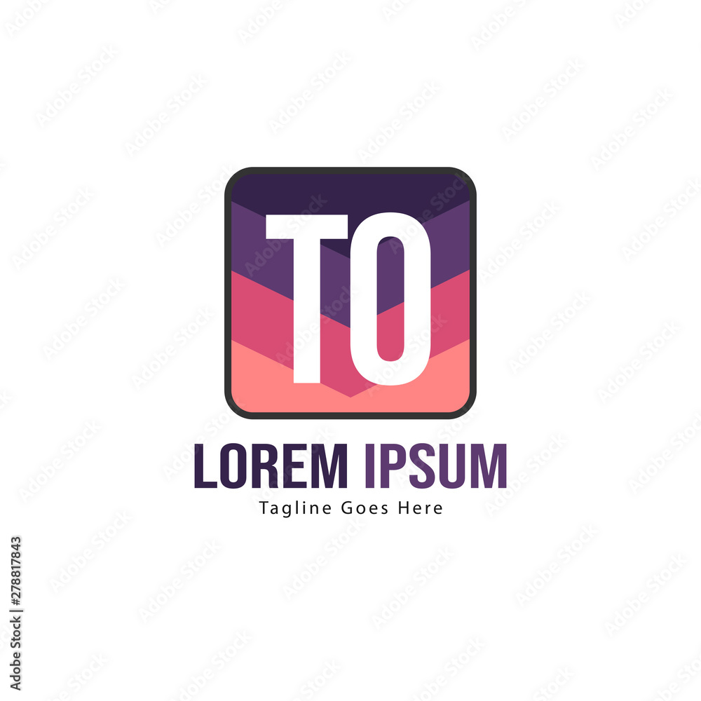 Initial TO logo template with modern frame. Minimalist TO letter logo vector illustration Initial TO logo template with modern frame. Minimalist TO letter logo vector illustration