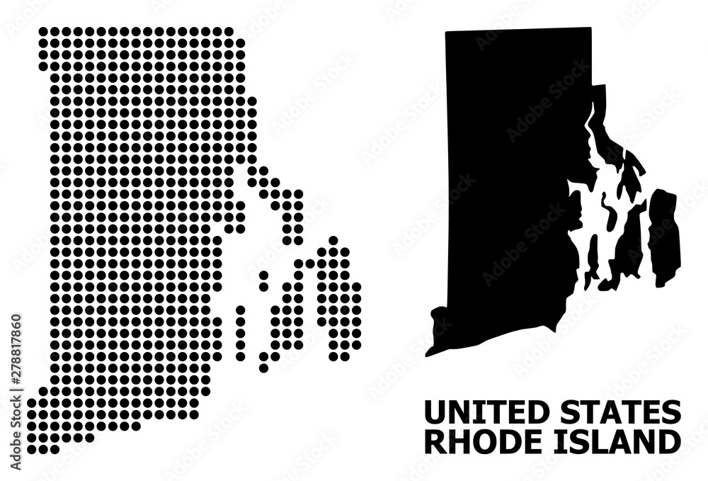 Dot Pattern Map of Rhode Island State