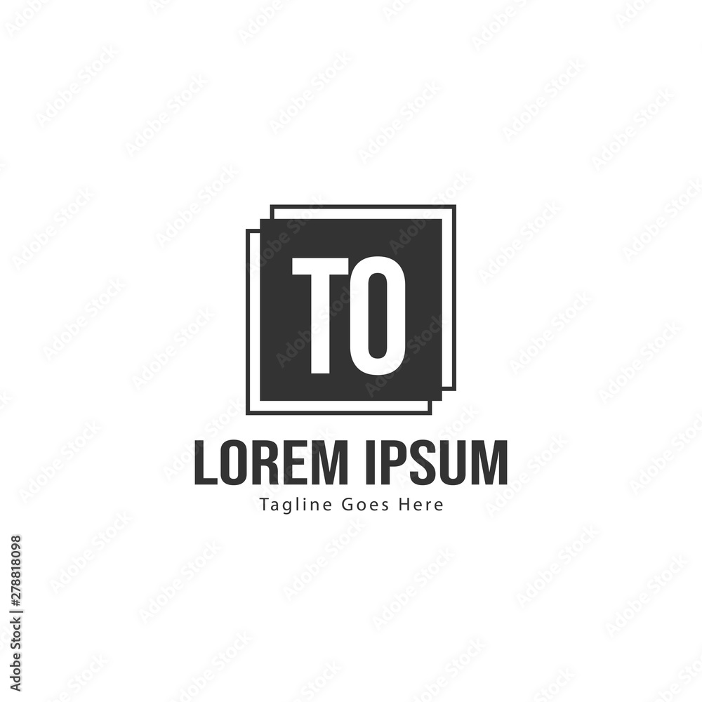Initial TO logo template with modern frame. Minimalist TO letter logo vector illustration Initial TO logo template with modern frame. Minimalist TO letter logo vector illustration