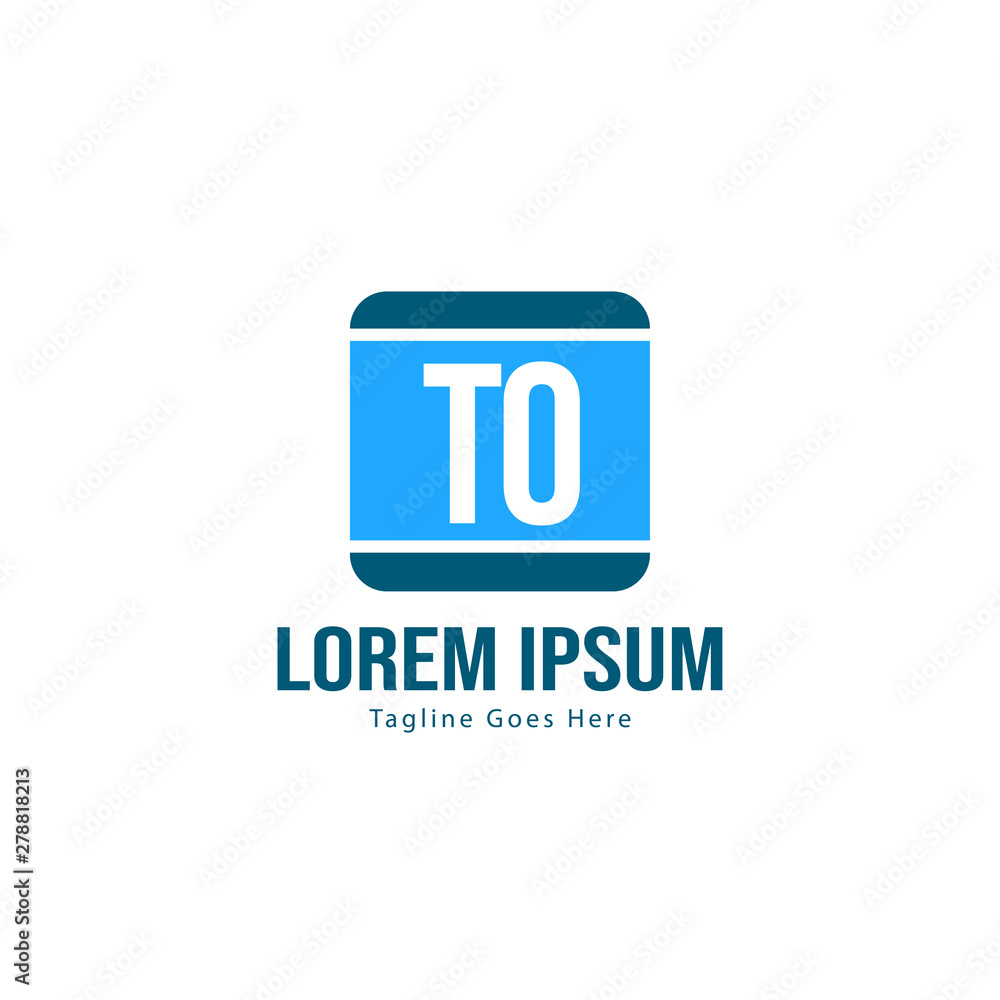 Obraz premium Initial TO logo template with modern frame. Minimalist TO letter logo vector illustration