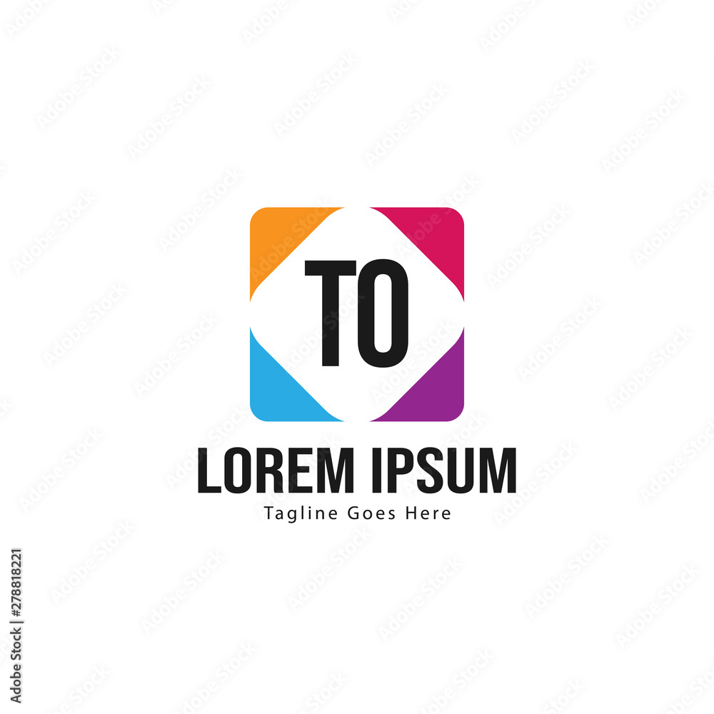 Initial TO logo template with modern frame. Minimalist TO letter logo vector illustration Initial TO logo template with modern frame. Minimalist TO letter logo vector illustration