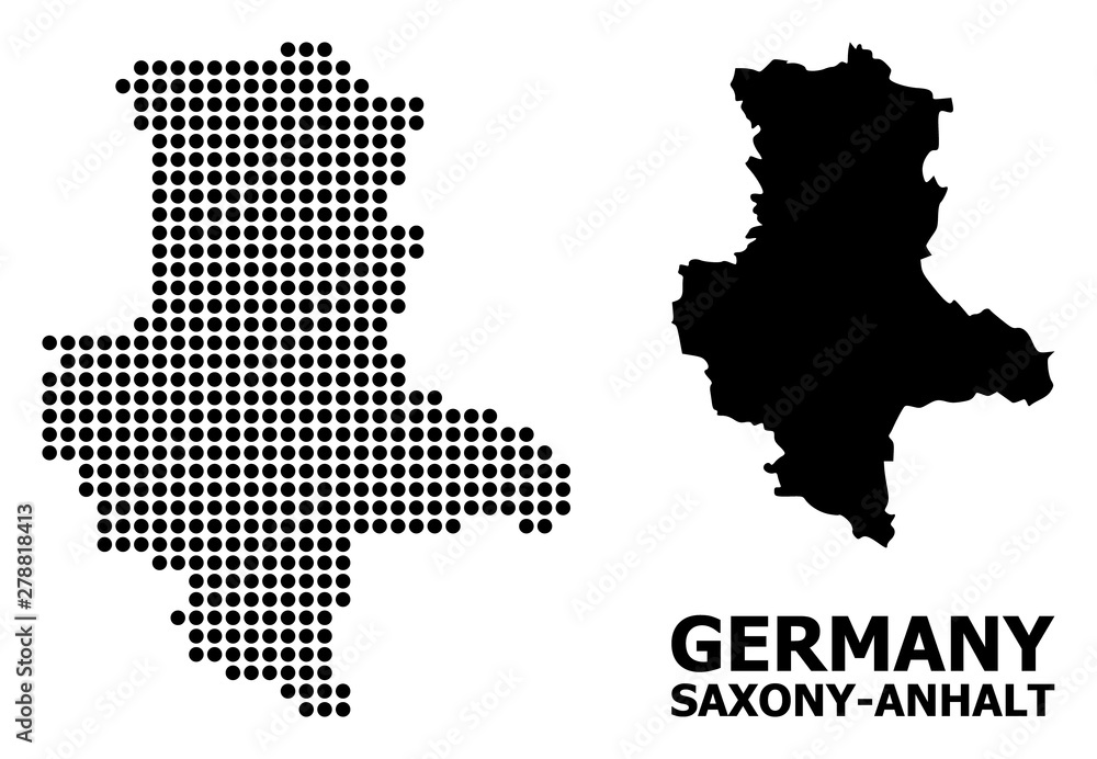 Pixelated Pattern Map of Saxony-Anhalt State