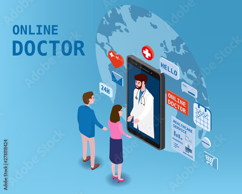 Doctor online isometry healthcare and medical consultation using a smartphone technology