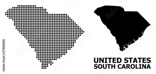 Pixelated Pattern Map of South Carolina State