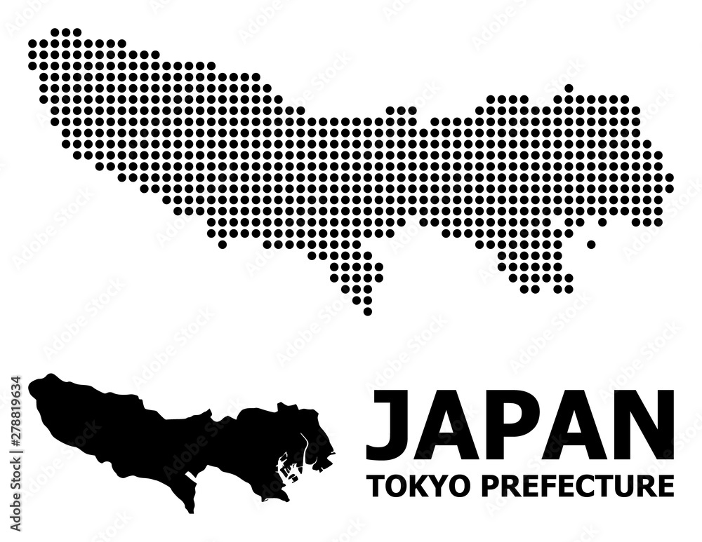 Pixel Mosaic Map of Tokyo Prefecture