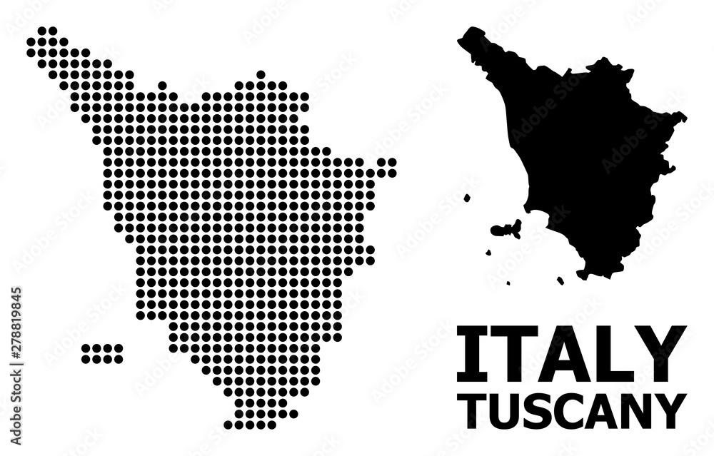 Dot Mosaic Map of Tuscany Region