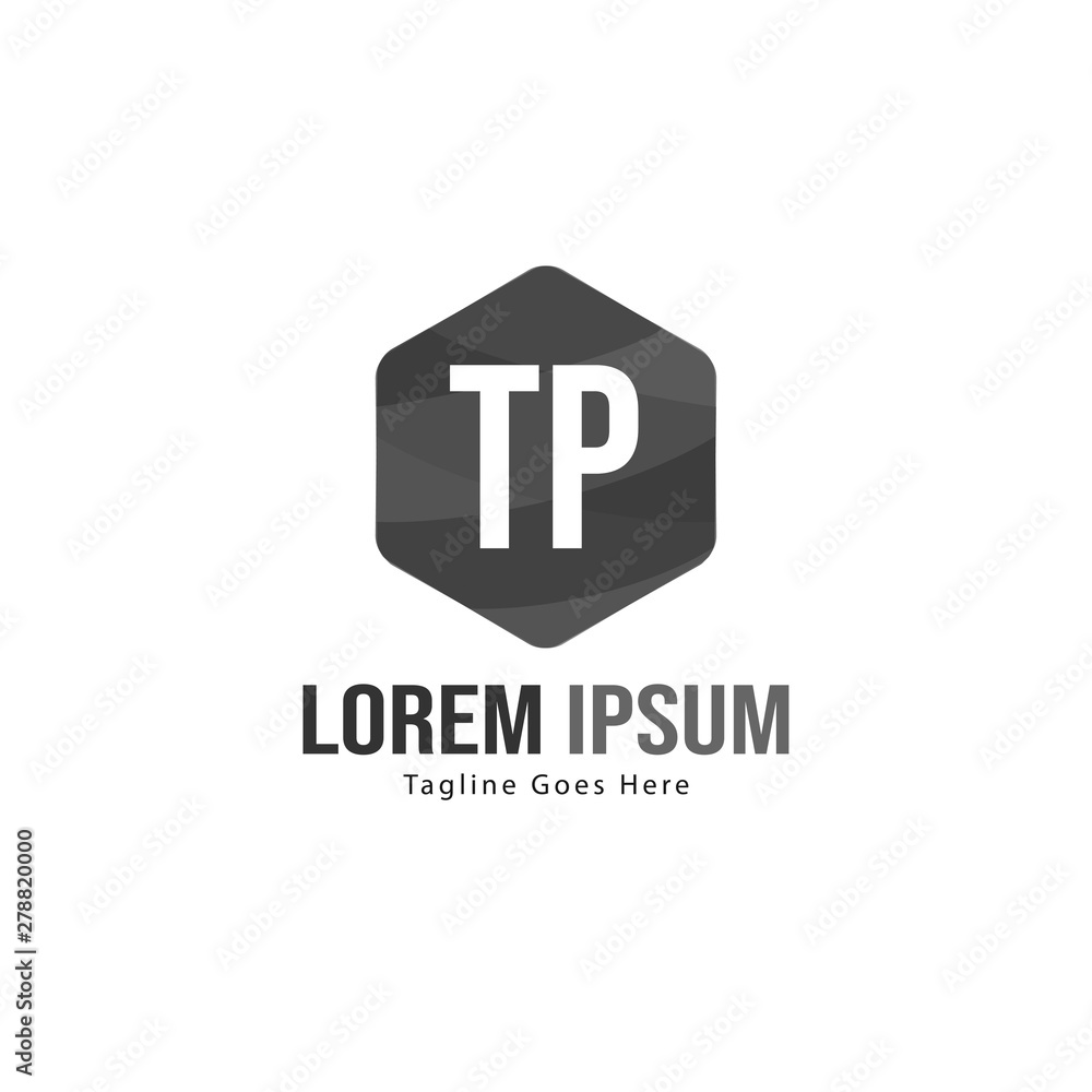 Initial TP logo template with modern frame. Minimalist TP letter logo vector illustration