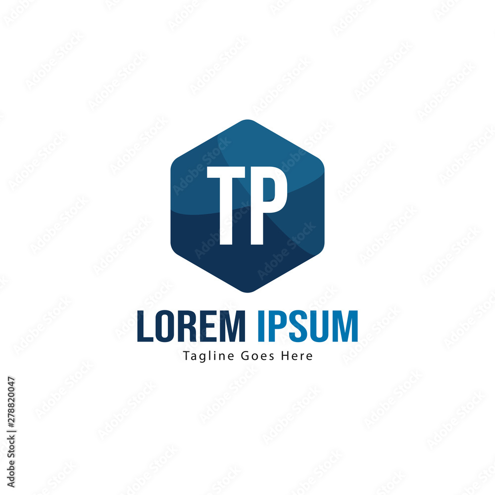 Obraz premium Initial TP logo template with modern frame. Minimalist TP letter logo vector illustration