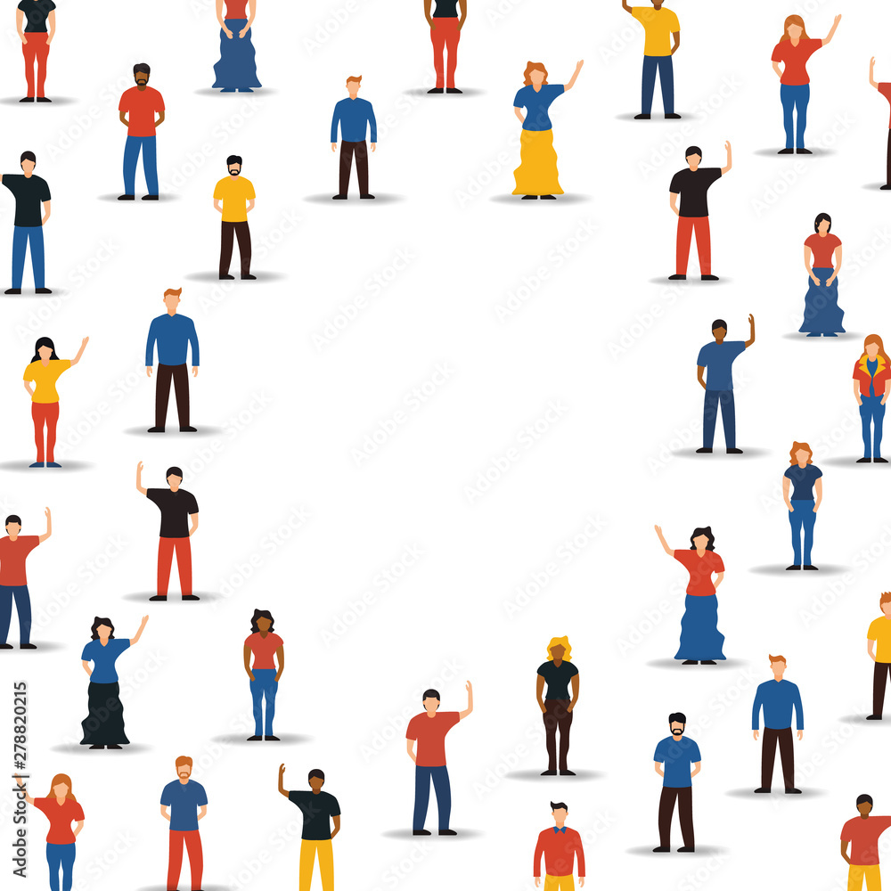 Diverse people group in circle background shape