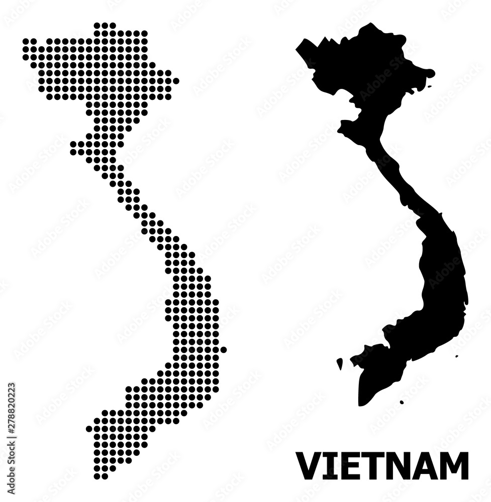 Obraz premium Pixel Pattern Map of Vietnam