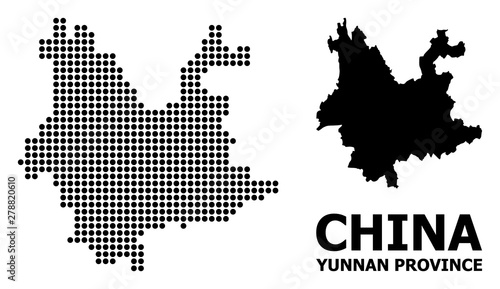 Pixel Mosaic Map of Yunnan Province