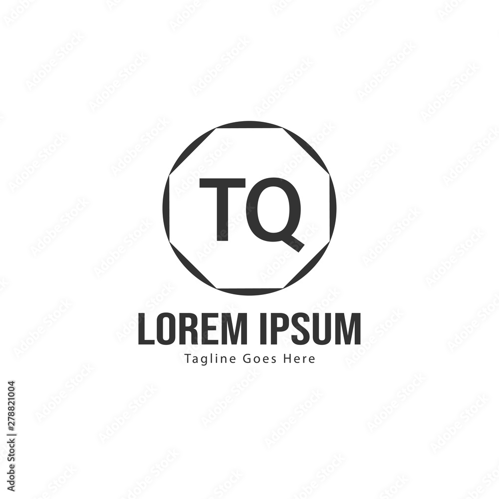 Initial TQ logo template with modern frame. Minimalist TQ letter logo vector illustration Initial TQ logo template with modern frame. Minimalist TQ letter logo vector illustration