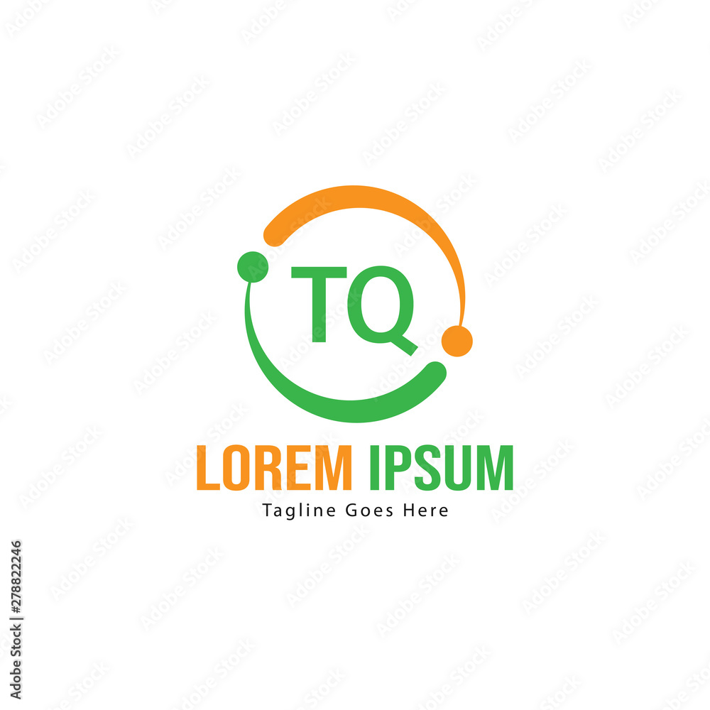 Initial TQ logo template with modern frame. Minimalist TQ letter logo vector illustration Initial TQ logo template with modern frame. Minimalist TQ letter logo vector illustration