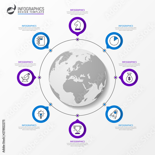 Infographic design template. Creative concept with 8 steps