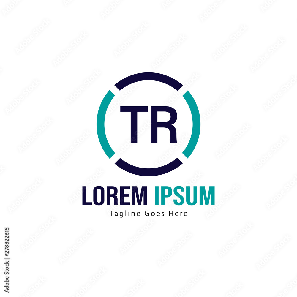 Initial TR logo template with modern frame. Minimalist TR letter logo vector illustration Initial TR logo template with modern frame. Minimalist TR letter logo vector illustration