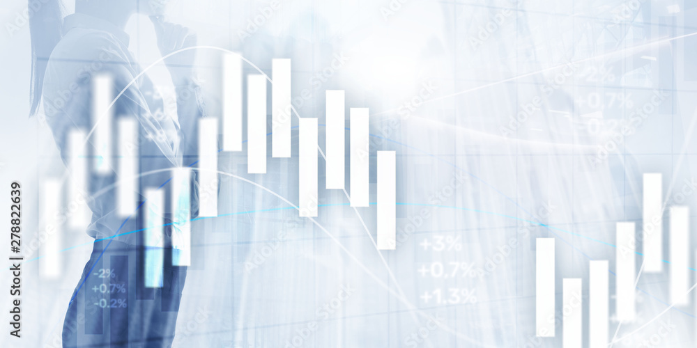 Stock market trading graph and candlestick chart. Trading Corporate background Stock market trading graph and candlestick chart. Trading Corporate background