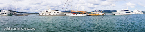 Panorama view of Luxury yacht marina, Harbor Yacht in the sea or ocean in daytime that consist of many of yachts © Bhubeth