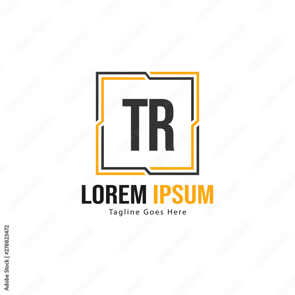Initial TR logo template with modern frame. Minimalist TR letter logo vector illustration Initial TR logo template with modern frame. Minimalist TR letter logo vector illustration