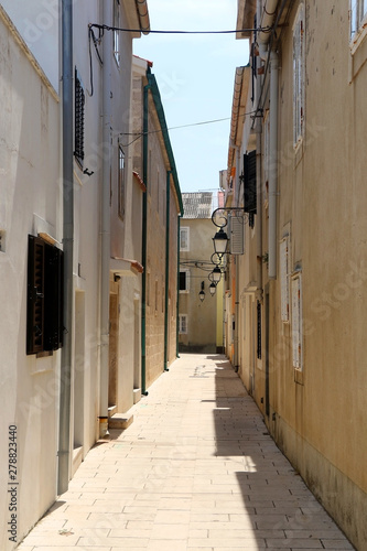 Picturesque narrow streets of town Pag, on island Pag, Croatia. © jelena990