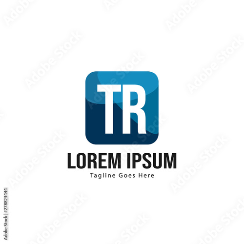 Initial TR logo template with modern frame. Minimalist TR letter logo vector illustration