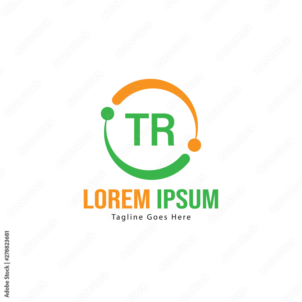 Initial TR logo template with modern frame. Minimalist TR letter logo vector illustration Initial TR logo template with modern frame. Minimalist TR letter logo vector illustration