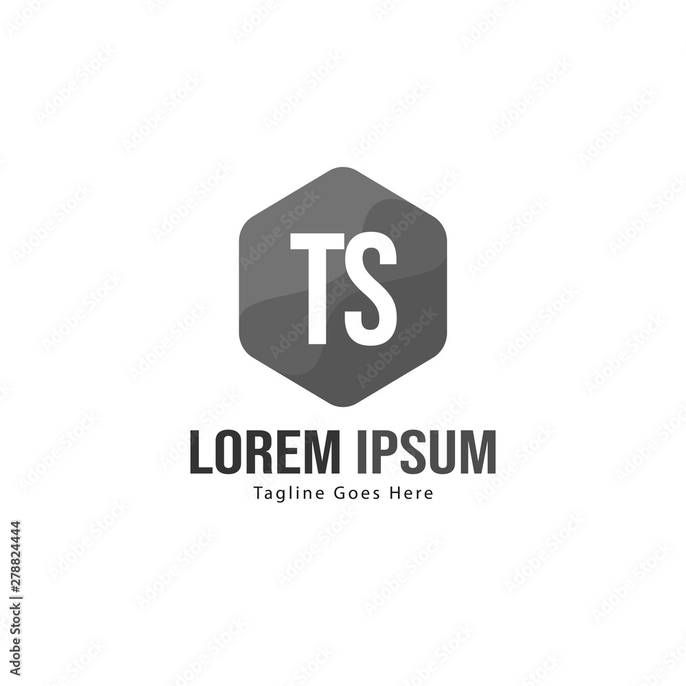 Initial TS logo template with modern frame. Minimalist TS letter logo vector illustration