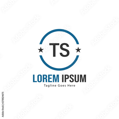 Initial TS logo template with modern frame. Minimalist TS letter logo vector illustration © Robani