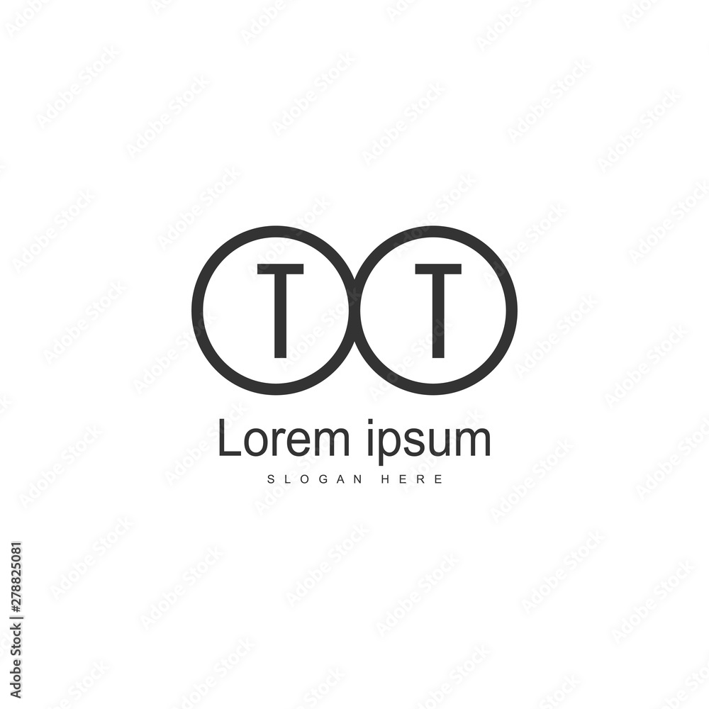 Initial TT logo template with modern frame. Minimalist TT letter logo vector illustration Initial TT logo template with modern frame. Minimalist TT letter logo vector illustration