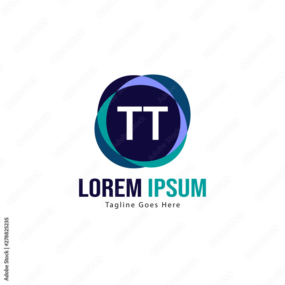 Fototapeta premium Initial TT logo template with modern frame. Minimalist TT letter logo vector illustration