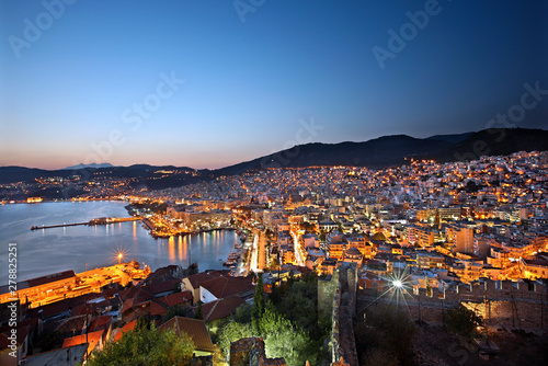 KAVALA CITY, MACEDONIA, GREECE. View of the city (both old and modern part) from its castle (Acropolis).