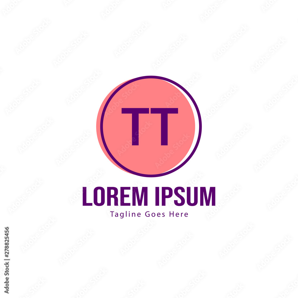 Initial TT logo template with modern frame. Minimalist TT letter logo vector illustration Initial TT logo template with modern frame. Minimalist TT letter logo vector illustration