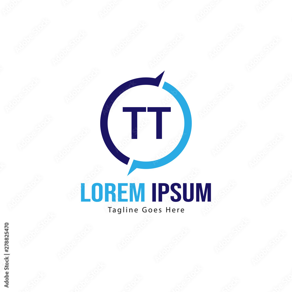 Initial TT logo template with modern frame. Minimalist TT letter logo vector illustration Initial TT logo template with modern frame. Minimalist TT letter logo vector illustration