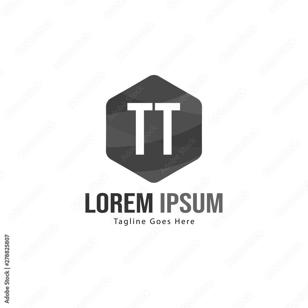 Fototapeta premium Initial TT logo template with modern frame. Minimalist TT letter logo vector illustration