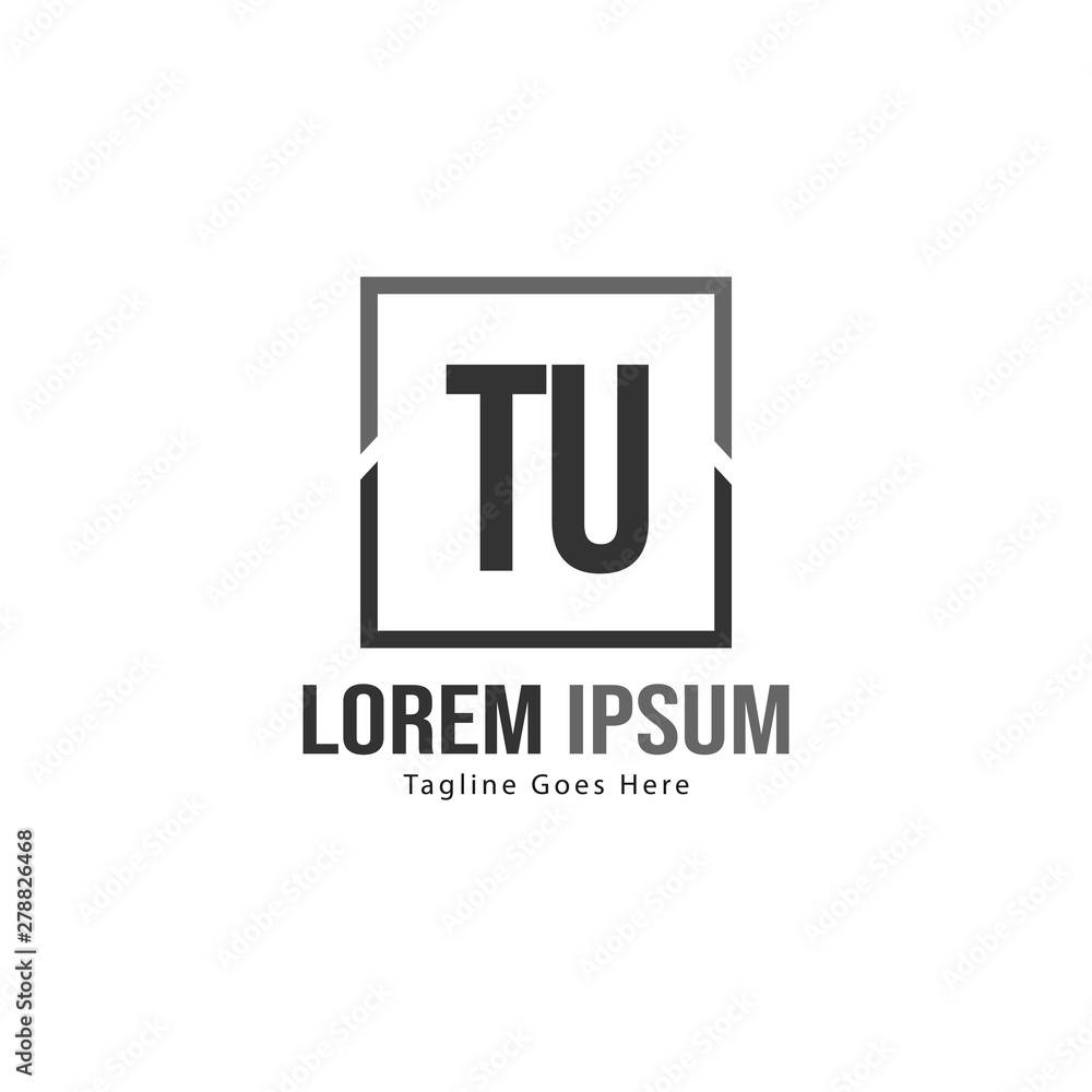 Initial TU logo template with modern frame. Minimalist TU letter logo vector illustration Initial TU logo template with modern frame. Minimalist TU letter logo vector illustration