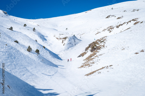 Skiing slopes in Apls i Italy, livigno