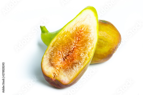 Fresh fig fruits isolated on white background. Concept Vitamin Fruits