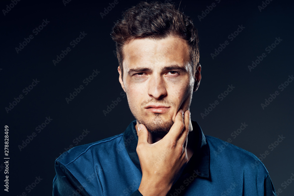 portrait of a man isolated on black background portrait of a man isolated on black background