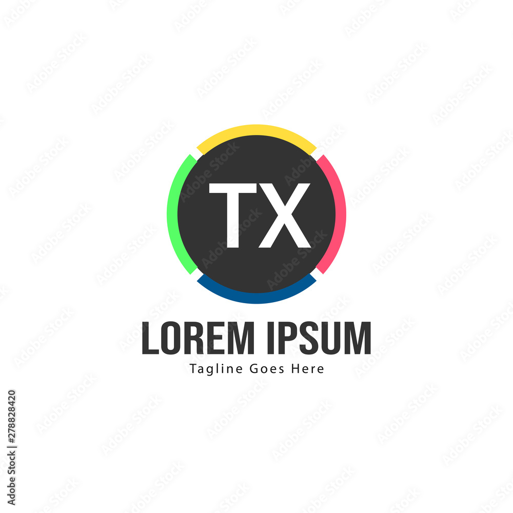 Fototapeta premium Initial TX logo template with modern frame. Minimalist TX letter logo vector illustration