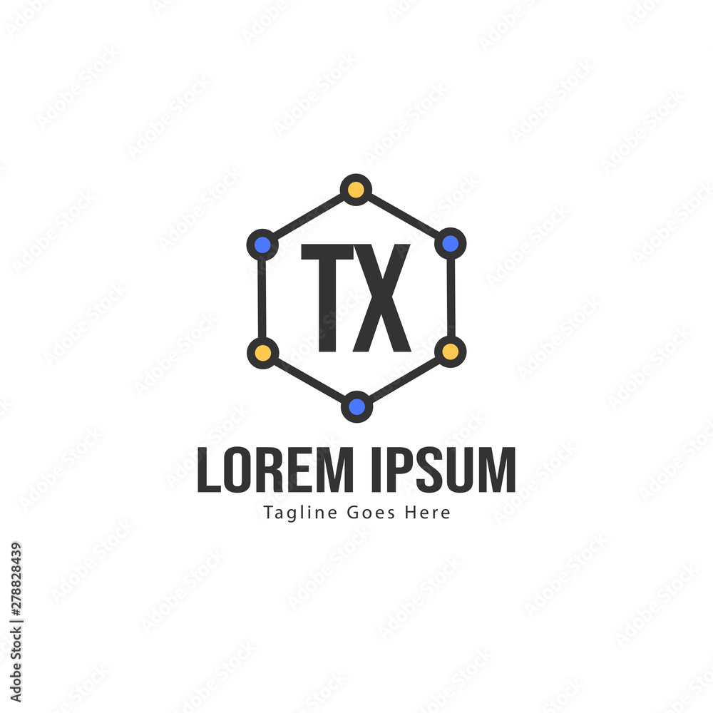 Initial TX logo template with modern frame. Minimalist TX letter logo vector illustration Initial TX logo template with modern frame. Minimalist TX letter logo vector illustration
