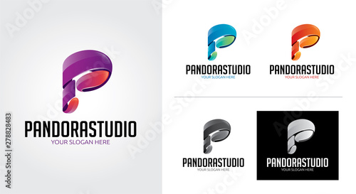 P letter creative and minimalist logo template Set