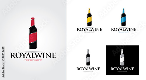 Royal wine creative and minimalist logo template Set