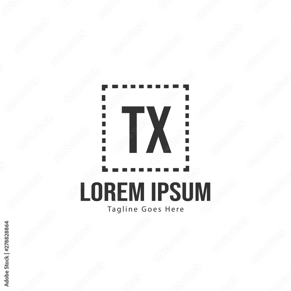 Initial TX logo template with modern frame. Minimalist TX letter logo vector illustration Initial TX logo template with modern frame. Minimalist TX letter logo vector illustration