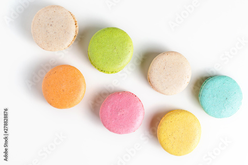 Macaroons isolated top view