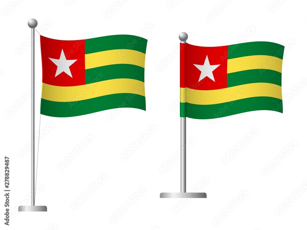 Togo flag on pole icon